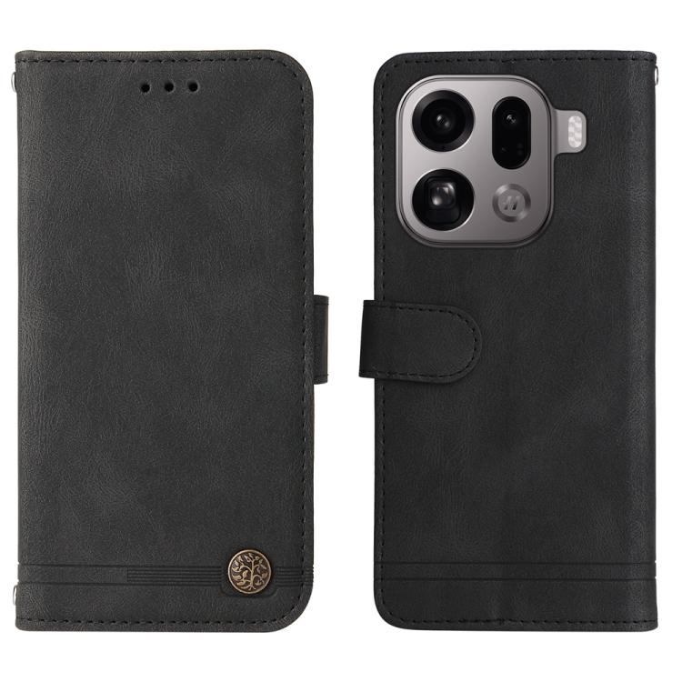 For OPPO Find X9 Pro Skin Feel Life Tree Metal Button Leather Phone Case