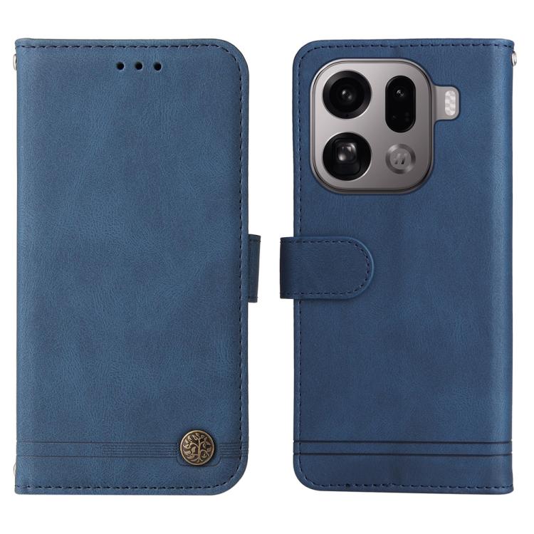 For OPPO Find X9 Pro Skin Feel Life Tree Metal Button Leather Phone Case