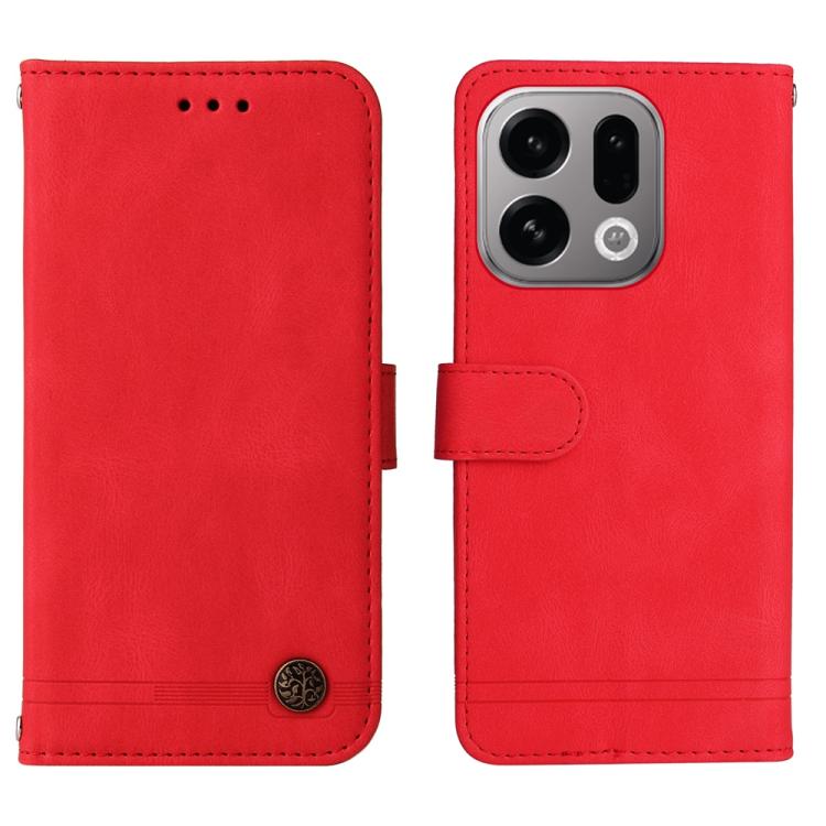 For OPPO Find X9 Skin Feel Life Tree Metal Button Leather Phone Case