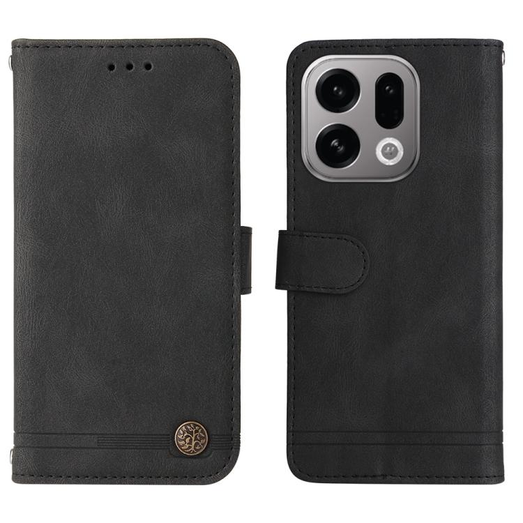 For OPPO Find X9 Skin Feel Life Tree Metal Button Leather Phone Case