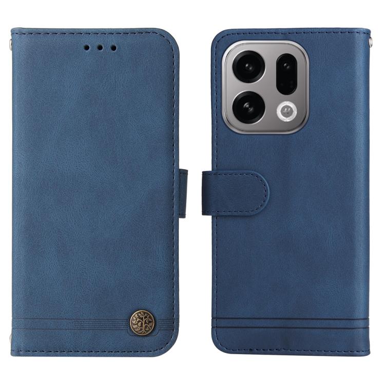 For OPPO Find X9 Skin Feel Life Tree Metal Button Leather Phone Case