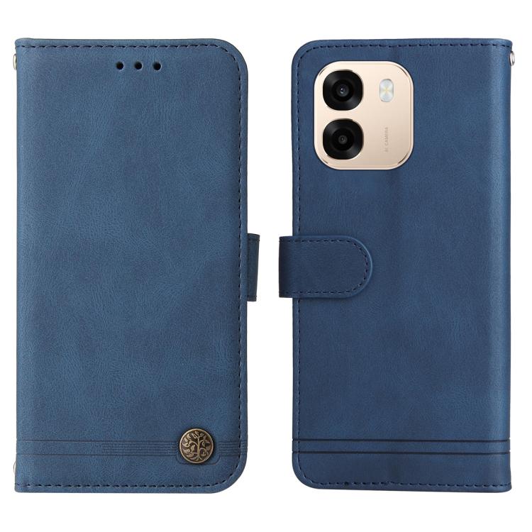 For OPPO A6 4G / 5G / A6x 5G Global Skin Feel Life Tree Metal Button Leather Phone Case