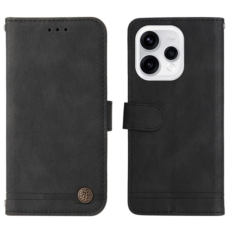For OPPO Reno15 5G Global / Reno 15c 5G Skin Feel Life Tree Metal Button Leather Phone Case