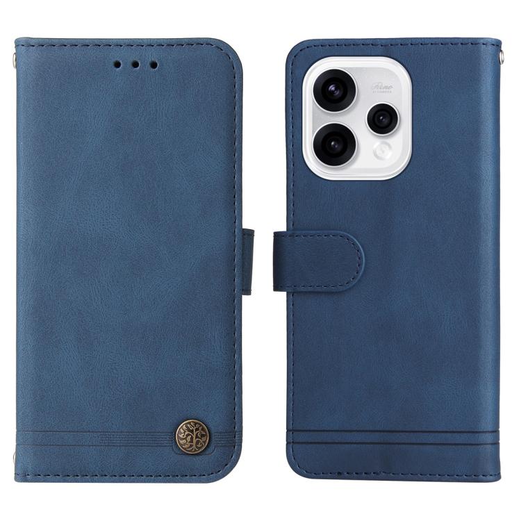 For OPPO Reno15 5G Global / Reno 15c 5G Skin Feel Life Tree Metal Button Leather Phone Case
