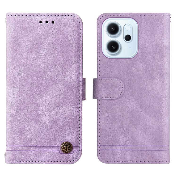 For OPPO Reno15 F 5G Skin Feel Life Tree Metal Button Leather Phone Case