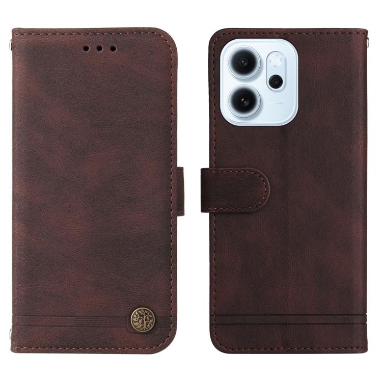 For OPPO Reno15 F 5G Skin Feel Life Tree Metal Button Leather Phone Case