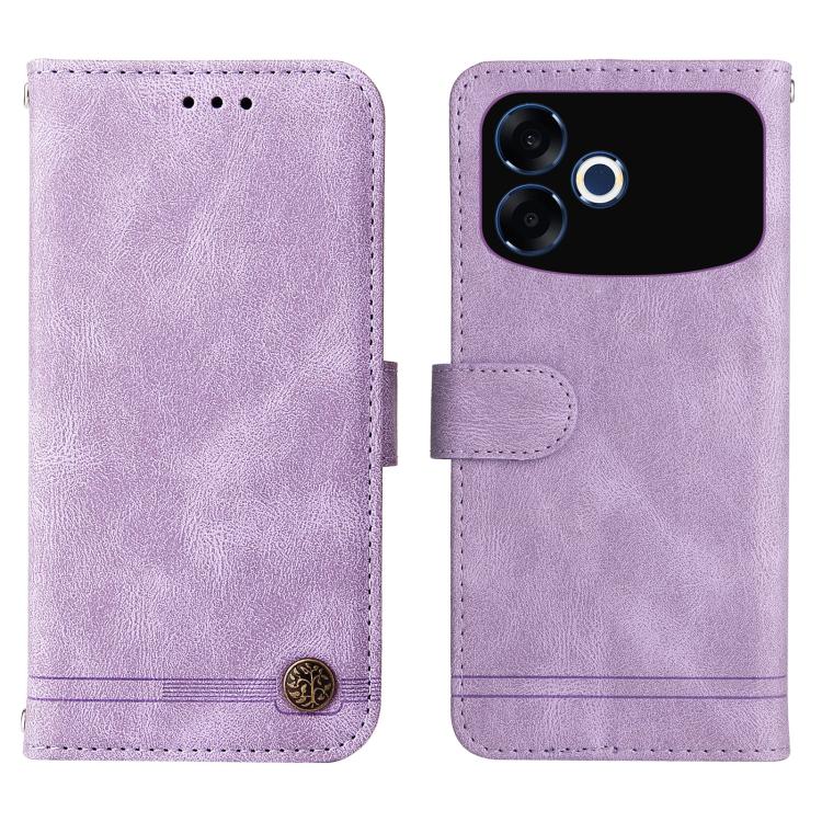 For OPPO F33 Pro 5G Skin Feel Life Tree Metal Button Leather Phone Case