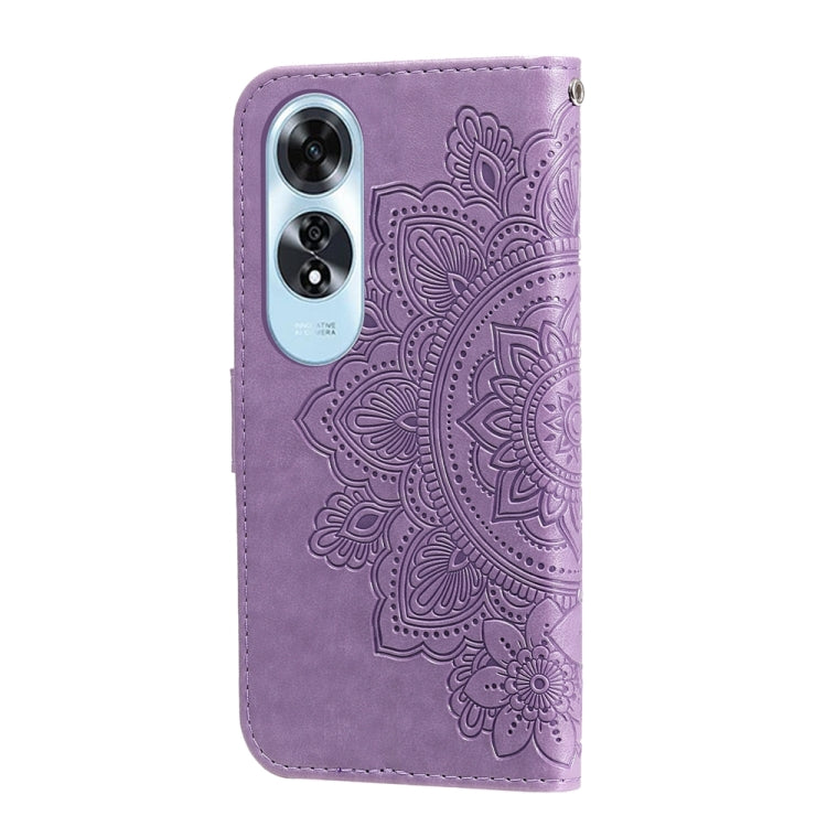 For OPPO A60 4G Global Seven-petal Flowers Embossing Leather Phone Case