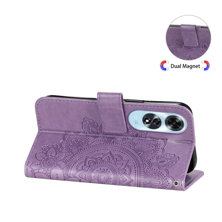 For OPPO A60 4G Global Seven-petal Flowers Embossing Leather Phone Case