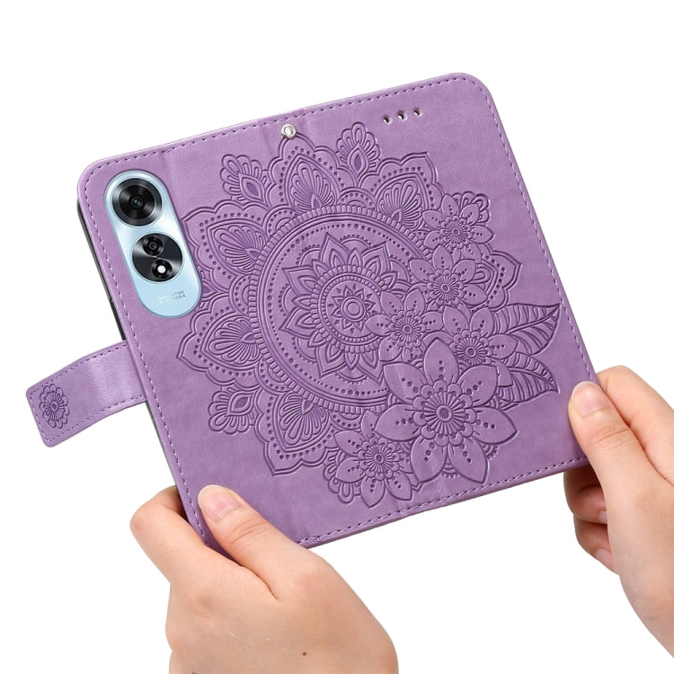 For OPPO A60 4G Global Seven-petal Flowers Embossing Leather Phone Case