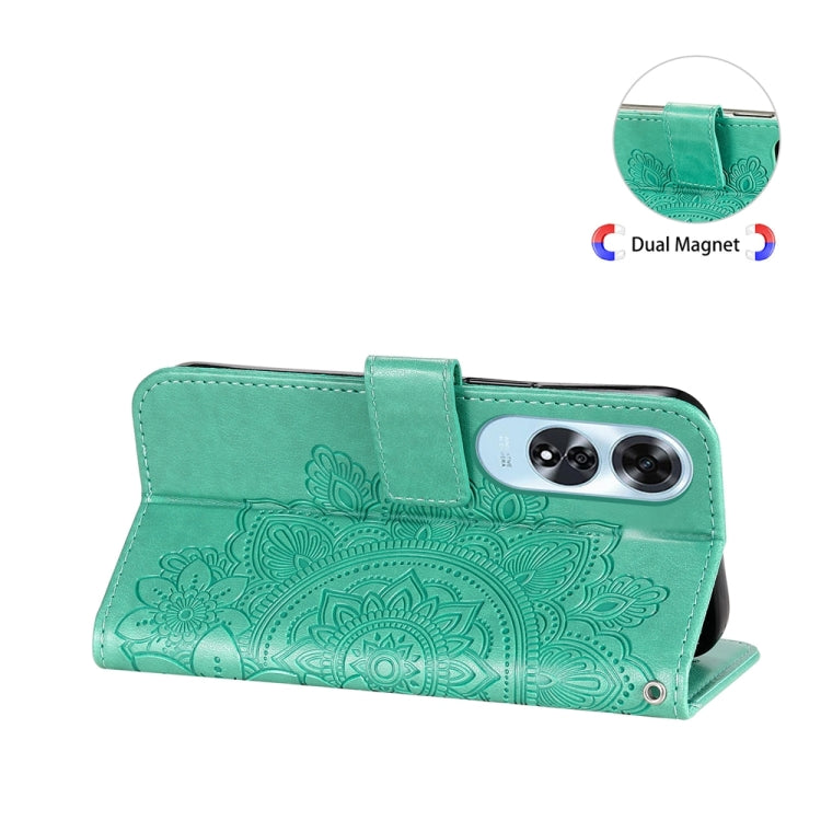 For OPPO A60 4G Global Seven-petal Flowers Embossing Leather Phone Case