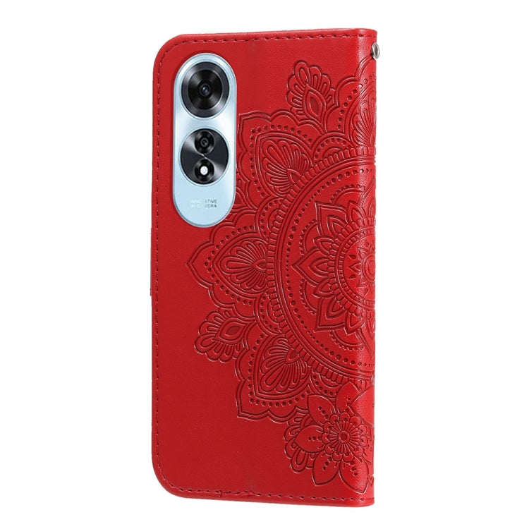 For OPPO A60 4G Global Seven-petal Flowers Embossing Leather Phone Case
