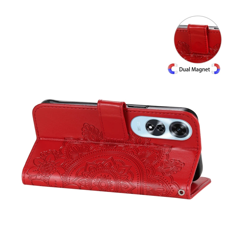 For OPPO A60 4G Global Seven-petal Flowers Embossing Leather Phone Case
