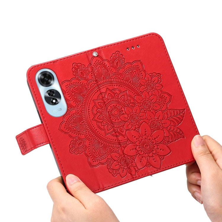 For OPPO A60 4G Global Seven-petal Flowers Embossing Leather Phone Case