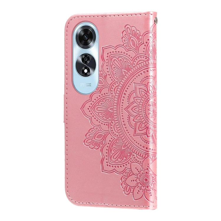 For OPPO A60 4G Global Seven-petal Flowers Embossing Leather Phone Case