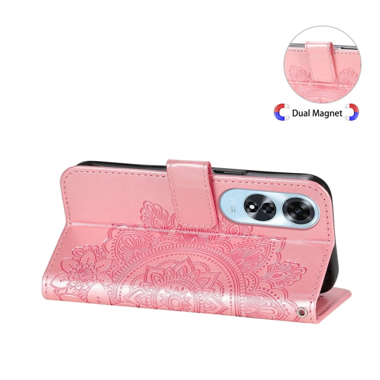 For OPPO A60 4G Global Seven-petal Flowers Embossing Leather Phone Case