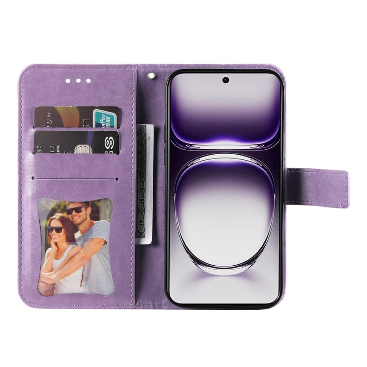 For OPPO Reno12 5G Global Seven-petal Flowers Embossing Leather Phone Case