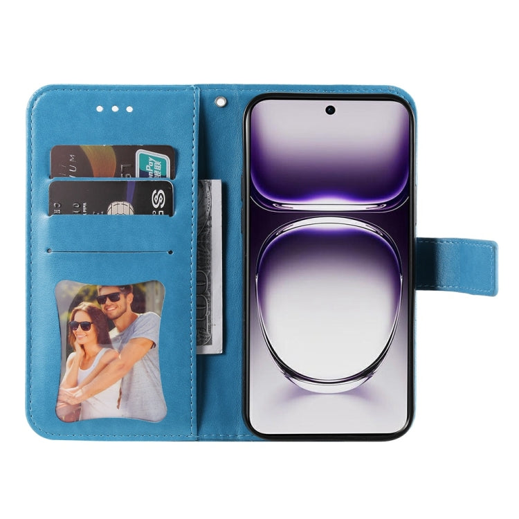 For OPPO Reno12 5G Global Seven-petal Flowers Embossing Leather Phone Case