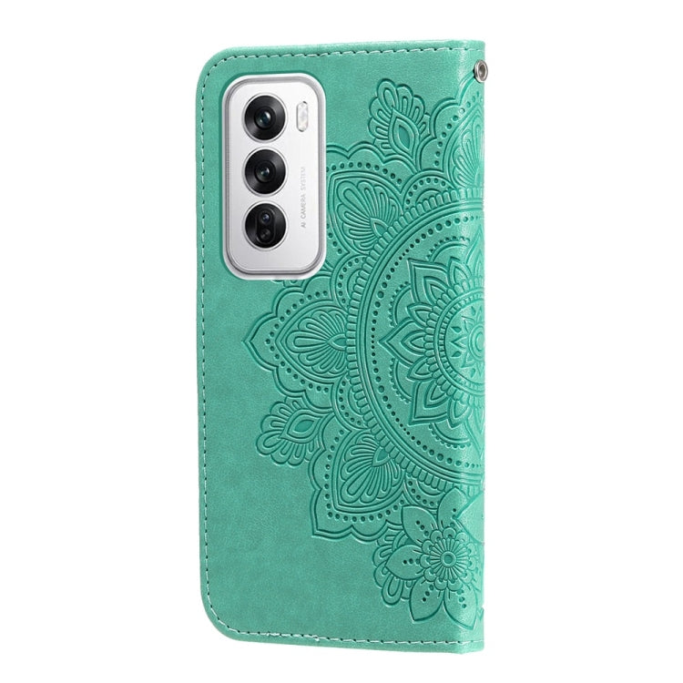 For OPPO Reno12 5G Global Seven-petal Flowers Embossing Leather Phone Case