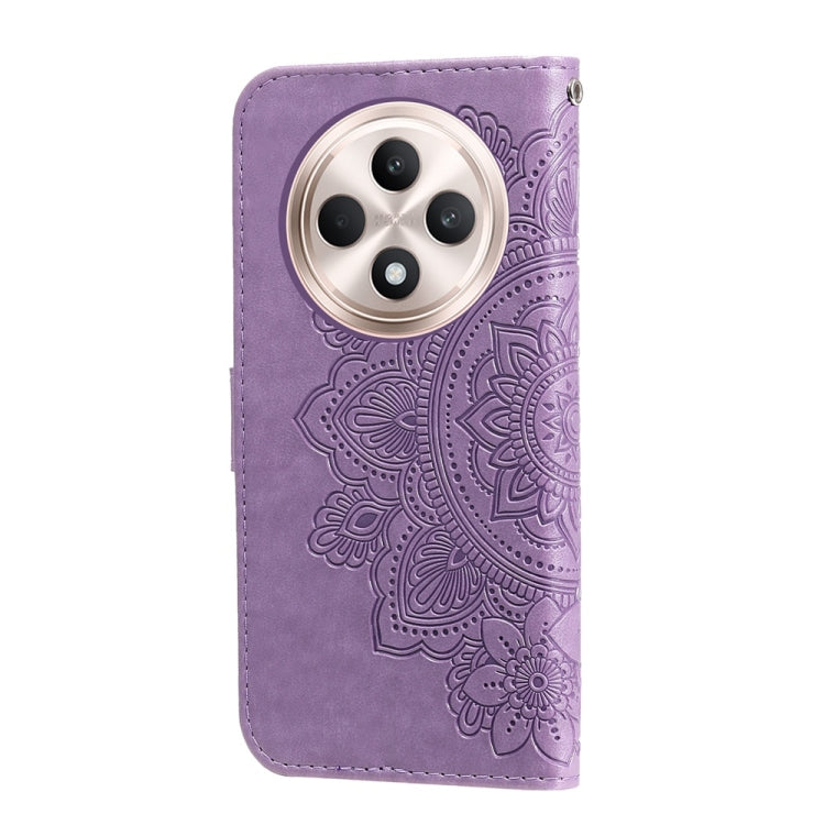 For OPPO Reno12 F 5G Global Seven-petal Flowers Embossing Leather Phone Case