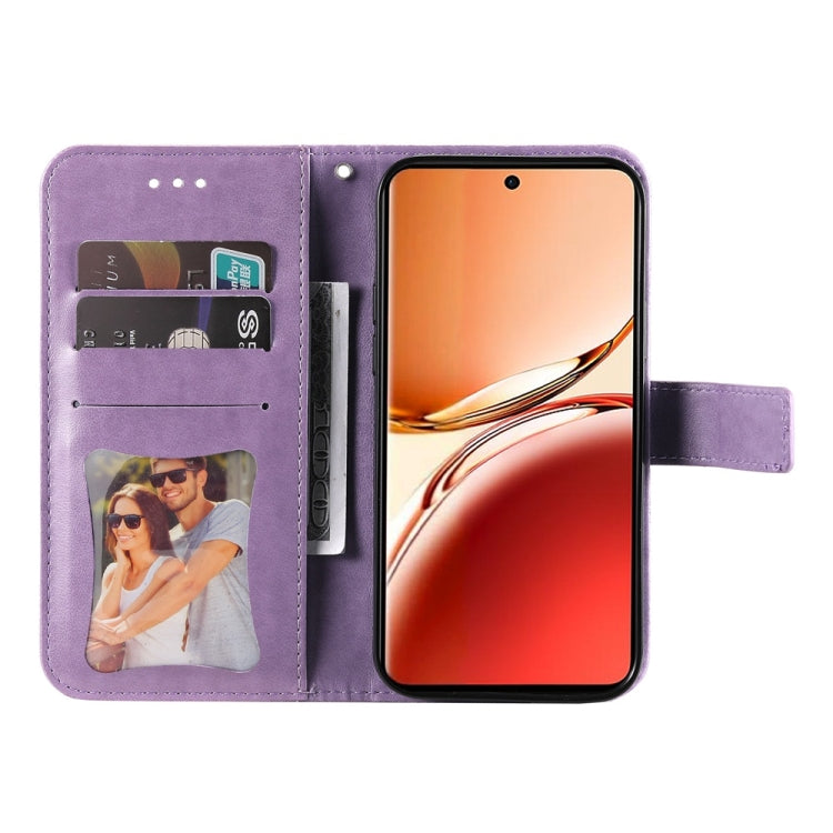 For OPPO Reno12 F 5G Global Seven-petal Flowers Embossing Leather Phone Case