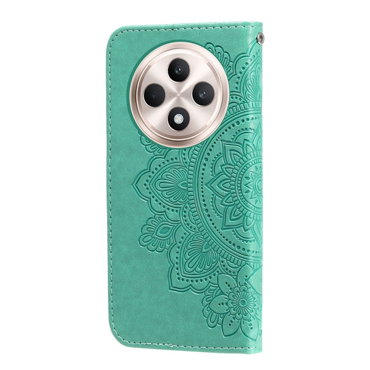For OPPO Reno12 F 5G Global Seven-petal Flowers Embossing Leather Phone Case