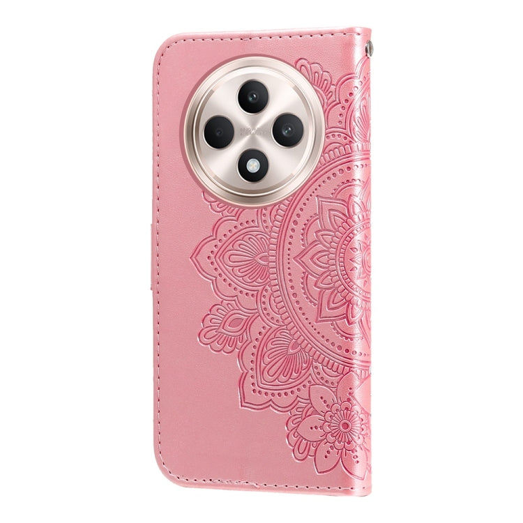 For OPPO Reno12 F 5G Global Seven-petal Flowers Embossing Leather Phone Case
