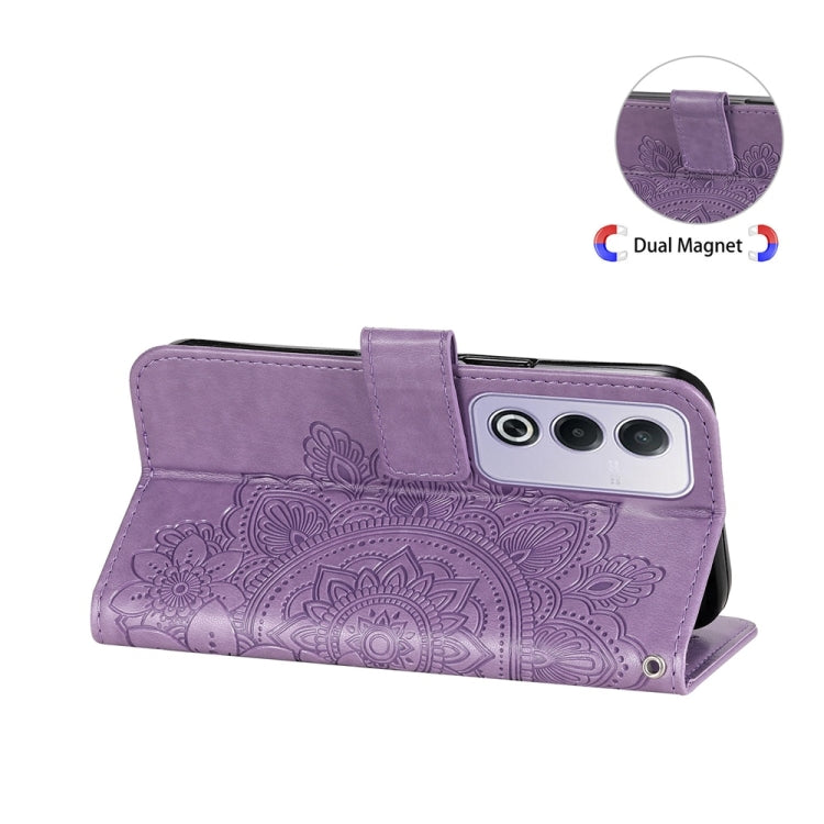For OPPO A3 Pro 5G Global / India Seven-petal Flowers Embossing Leather Phone Case