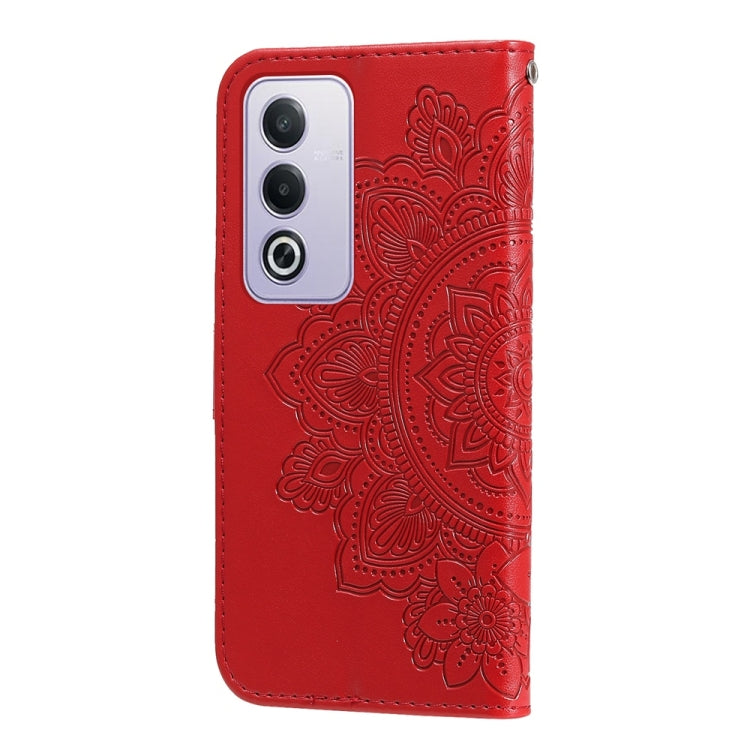 For OPPO A3 Pro 5G Global / India Seven-petal Flowers Embossing Leather Phone Case