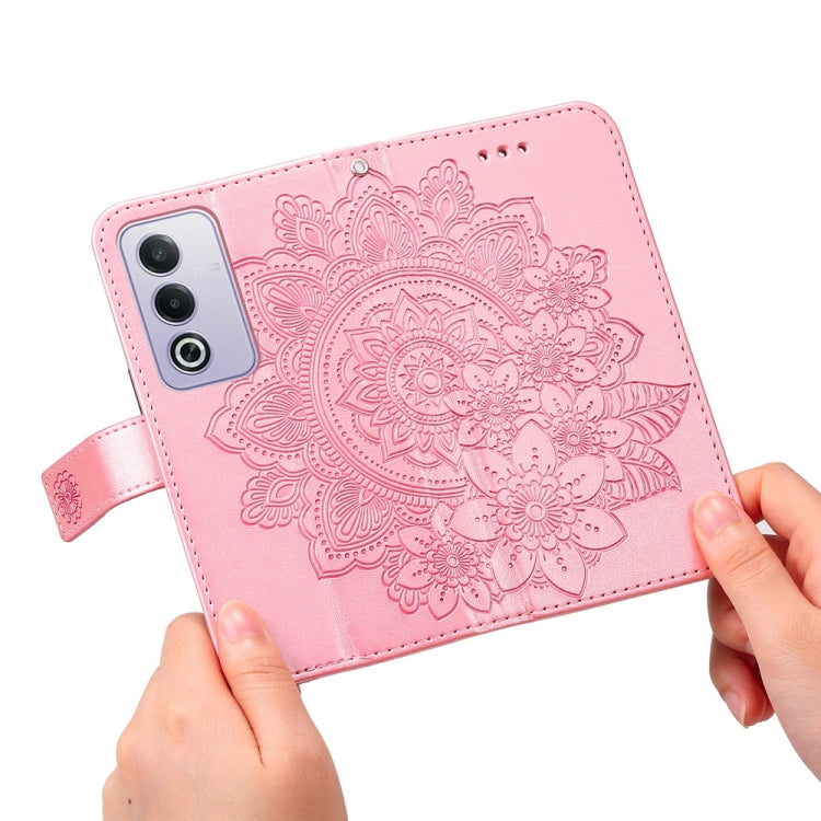 For OPPO A3 Pro 5G Global / India Seven-petal Flowers Embossing Leather Phone Case
