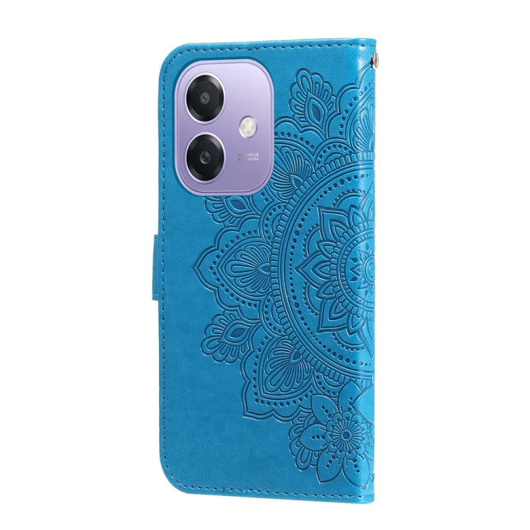 For OPPO A5x 4G / 5G / A3x 4G / 5G India Seven-petal Flowers Embossing Leather Phone Case
