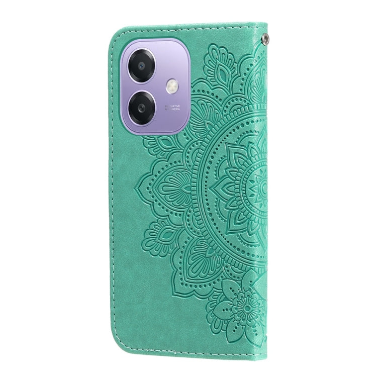 For OPPO A5x 4G / 5G / A3x 4G / 5G India Seven-petal Flowers Embossing Leather Phone Case