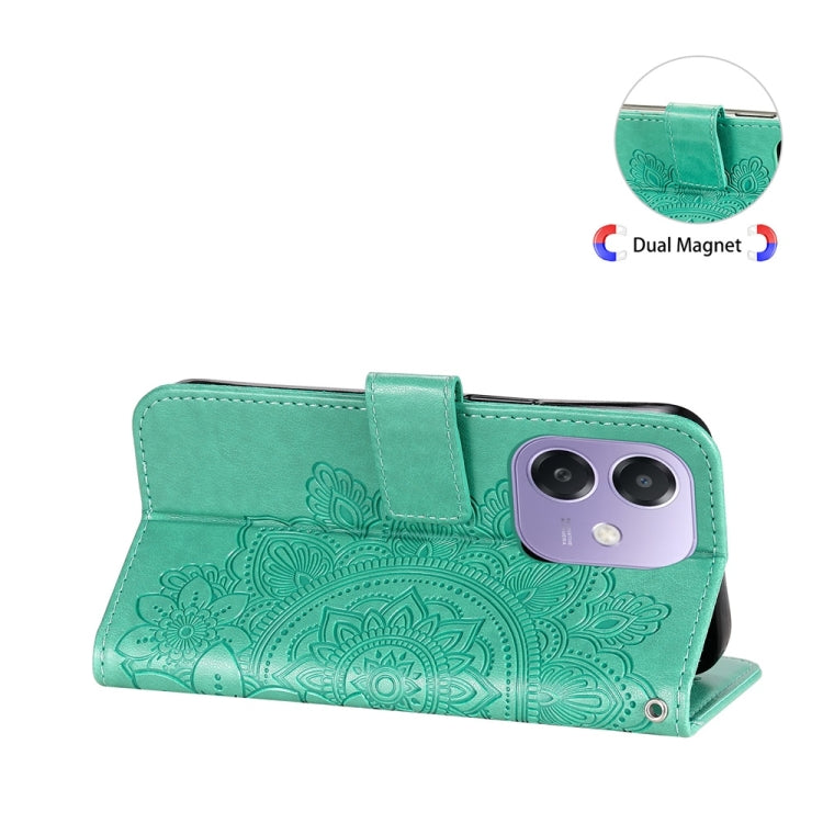For OPPO A5x 4G / 5G / A3x 4G / 5G India Seven-petal Flowers Embossing Leather Phone Case