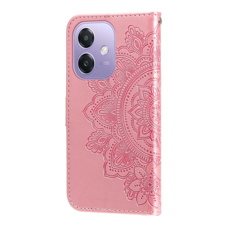 For OPPO A5x 4G / 5G / A3x 4G / 5G India Seven-petal Flowers Embossing Leather Phone Case