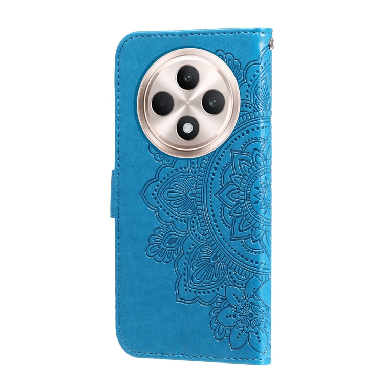 For OPPO Reno12 F 4G Seven-petal Flowers Embossing Leather Phone Case