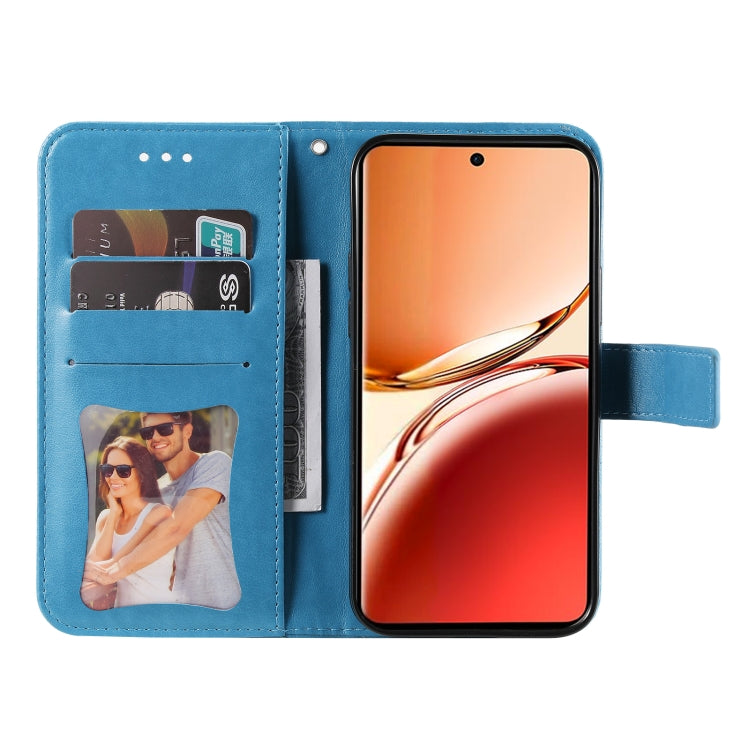 For OPPO Reno12 F 4G Seven-petal Flowers Embossing Leather Phone Case