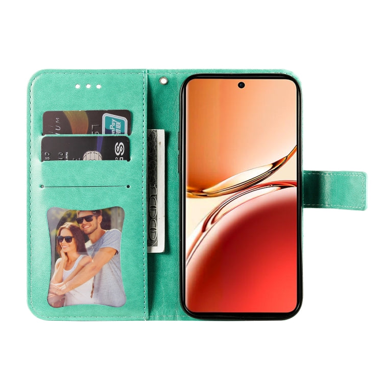 For OPPO Reno12 F 4G Seven-petal Flowers Embossing Leather Phone Case