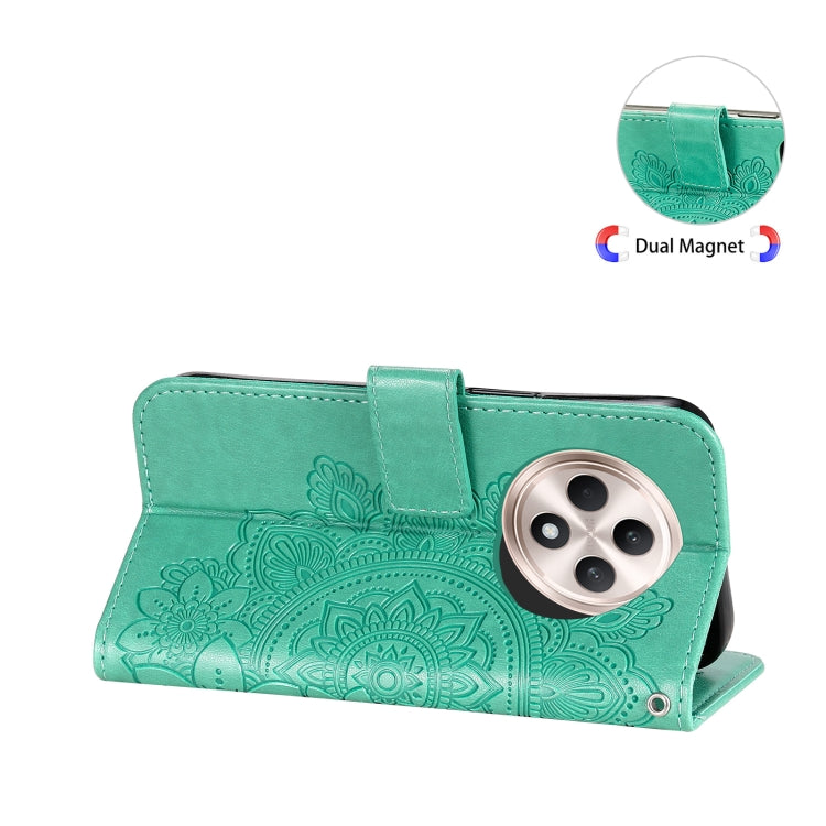 For OPPO Reno12 F 4G Seven-petal Flowers Embossing Leather Phone Case