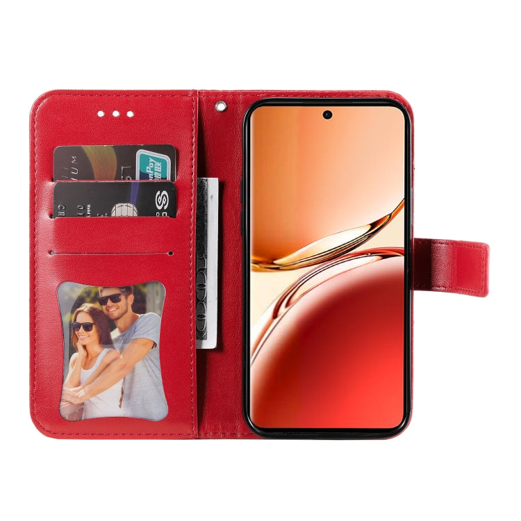 For OPPO Reno12 F 4G Seven-petal Flowers Embossing Leather Phone Case