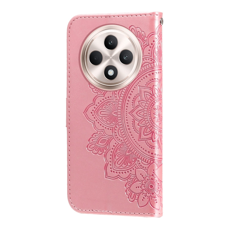 For OPPO Reno12 F 4G Seven-petal Flowers Embossing Leather Phone Case