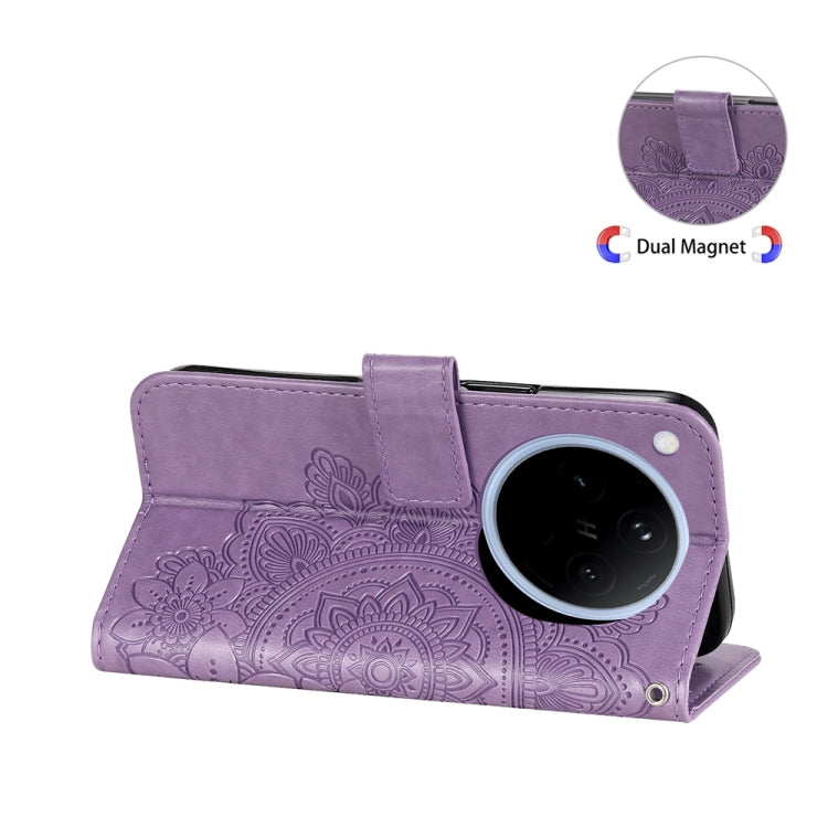 For OPPO Find X8 Seven-petal Flowers Embossing Leather Phone Case
