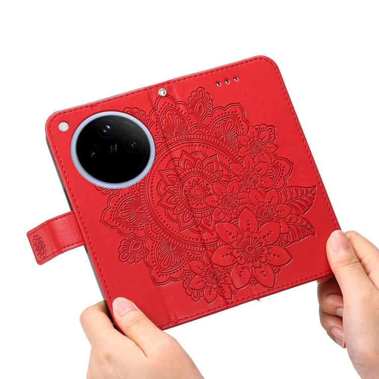 For OPPO Find X8 Seven-petal Flowers Embossing Leather Phone Case
