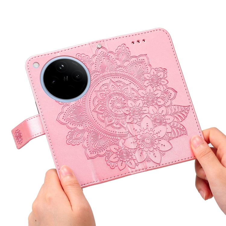 For OPPO Find X8 Seven-petal Flowers Embossing Leather Phone Case
