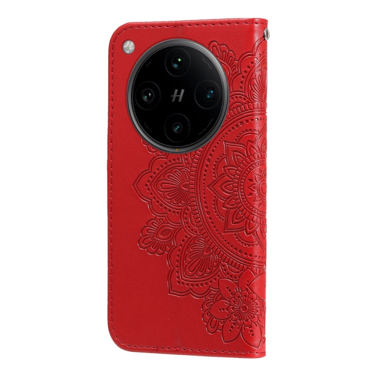 For OPPO Find X8 Pro Seven-petal Flowers Embossing Leather Phone Case