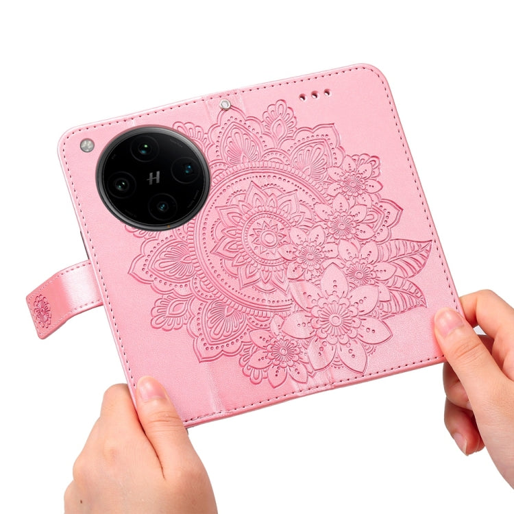 For OPPO Find X8 Pro Seven-petal Flowers Embossing Leather Phone Case