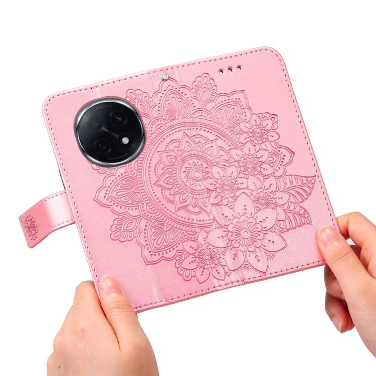 For OPPO A5 Pro  China Seven-petal Flowers Embossing Leather Phone Case