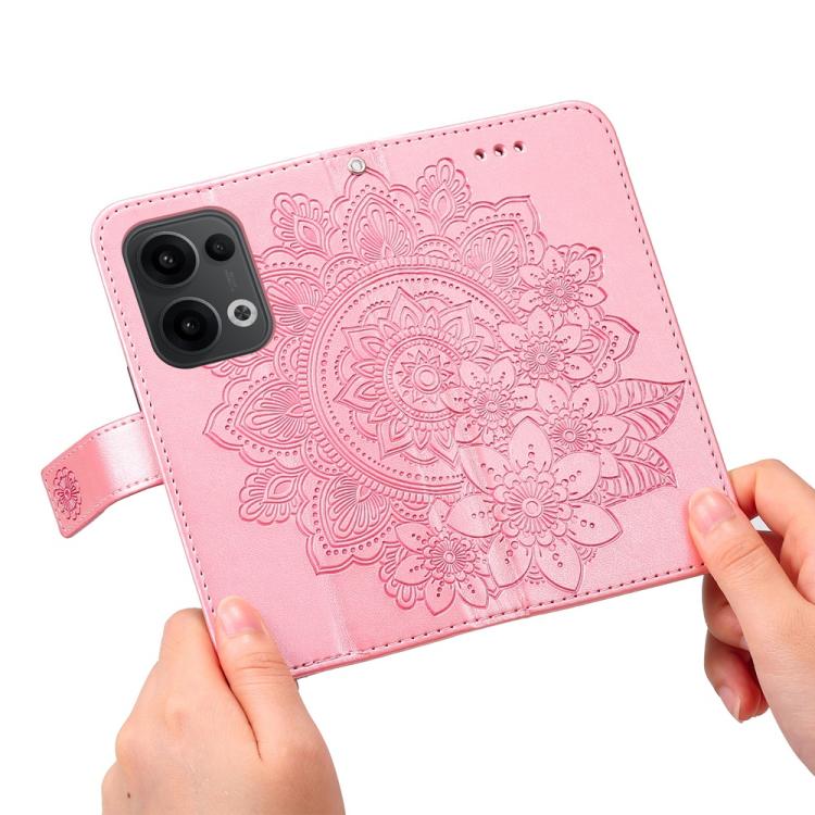 For OPPO Reno13 / Reno14 / Reno14 F 5G Global Seven-petal Flowers Embossing Leather Phone Case