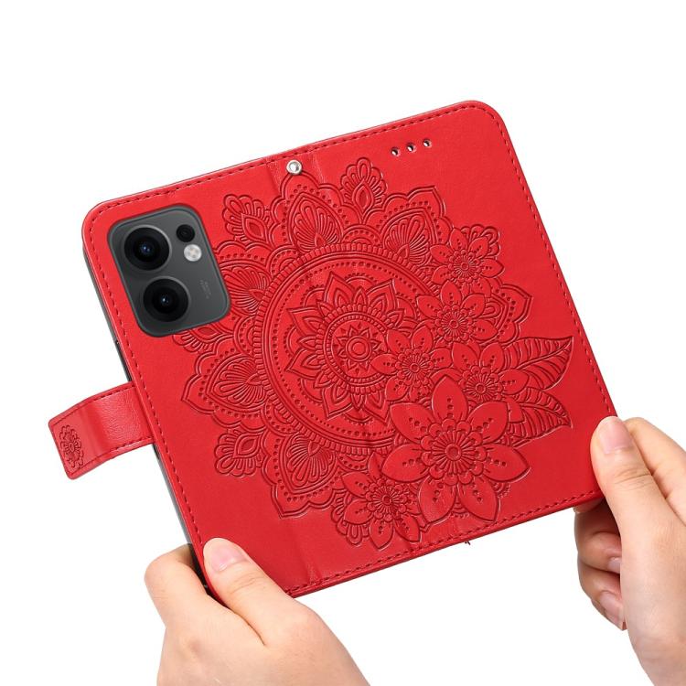 For OPPO Reno13 F 4G / 5G Seven-petal Flowers Embossing Leather Phone Case