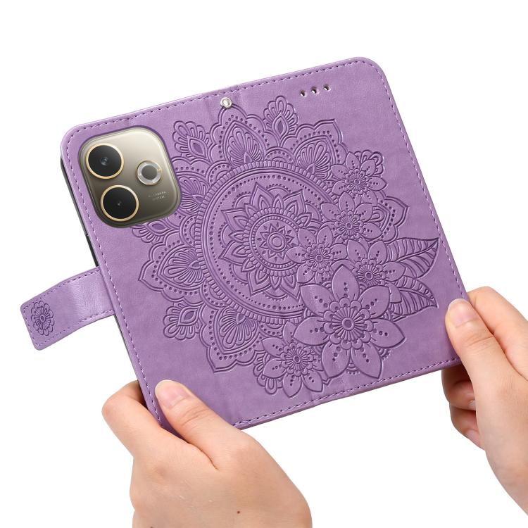 For OPPO A5 Pro 5G Global Seven-petal Flowers Embossing Leather Phone Case
