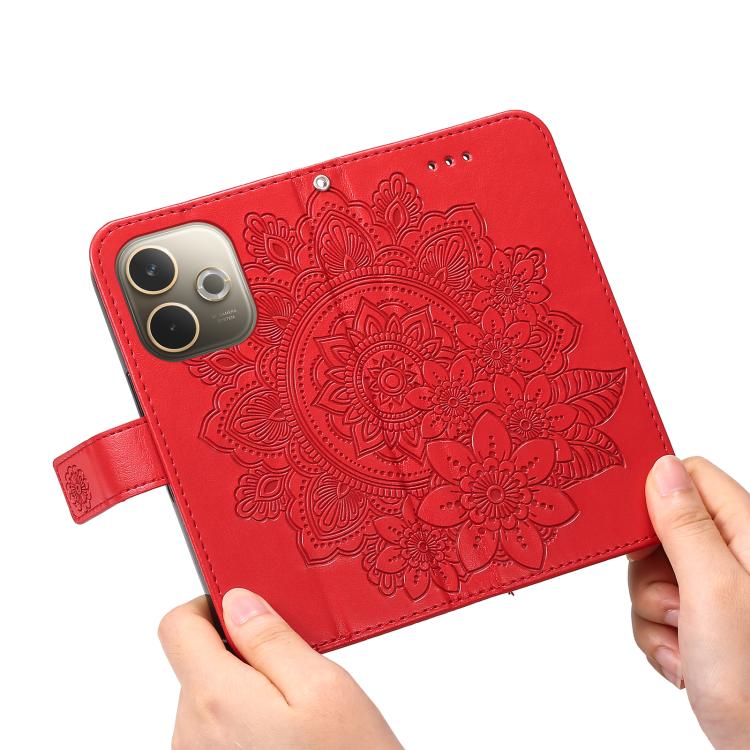 For OPPO A5 Pro 5G Global Seven-petal Flowers Embossing Leather Phone Case